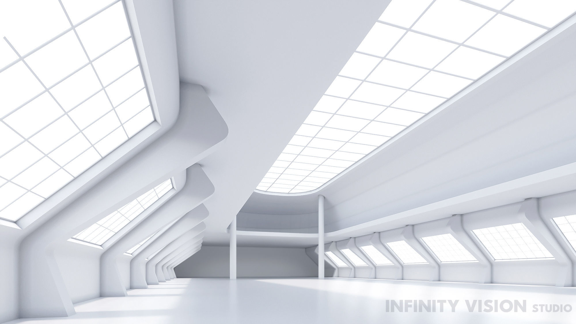 Basemesh interior space 01 Low-poly 3D model_2