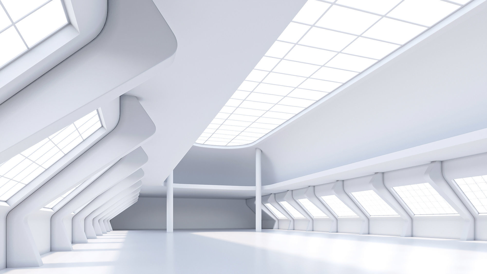 Basemesh interior space 01 Low-poly 3D model_4
