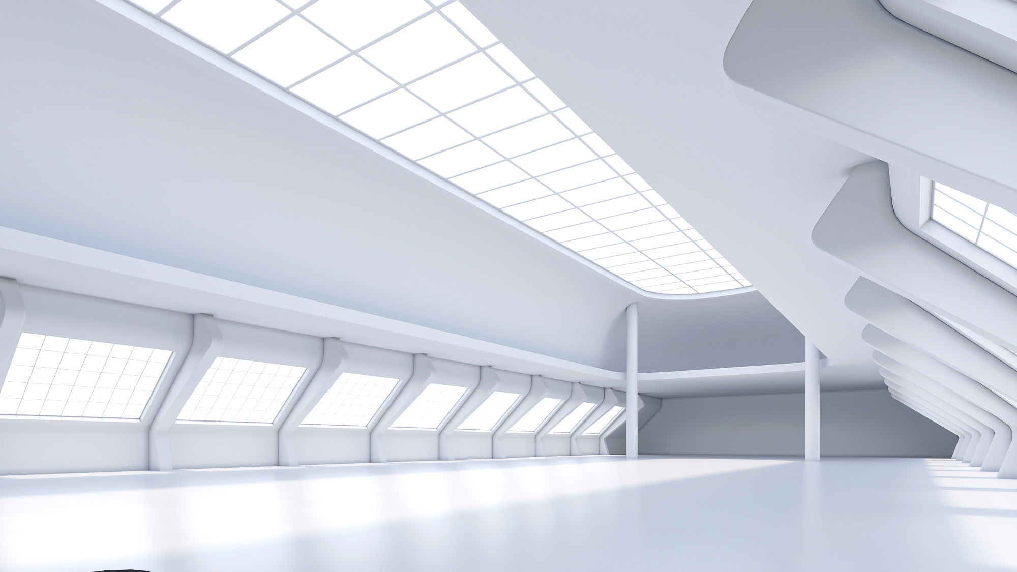 Basemesh interior space 01 Low-poly 3D model_3