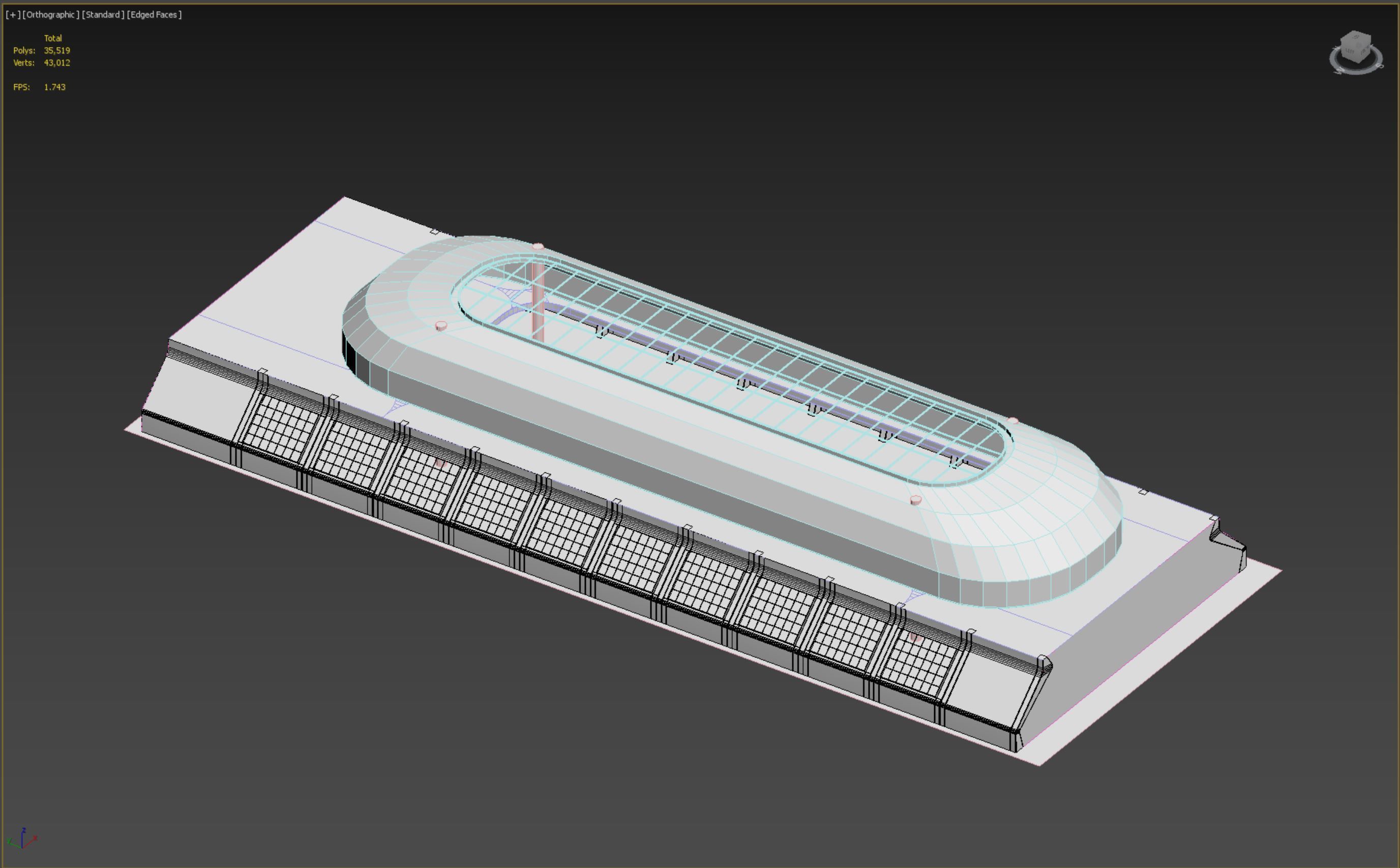 Basemesh interior space 01 Low-poly 3D model_7