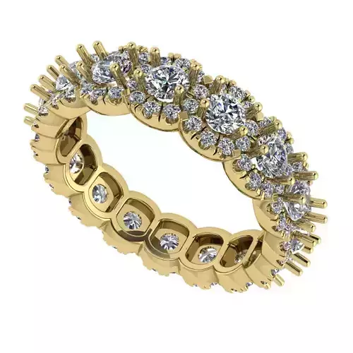 Luxurious Wedding Band with Halos 3D print model