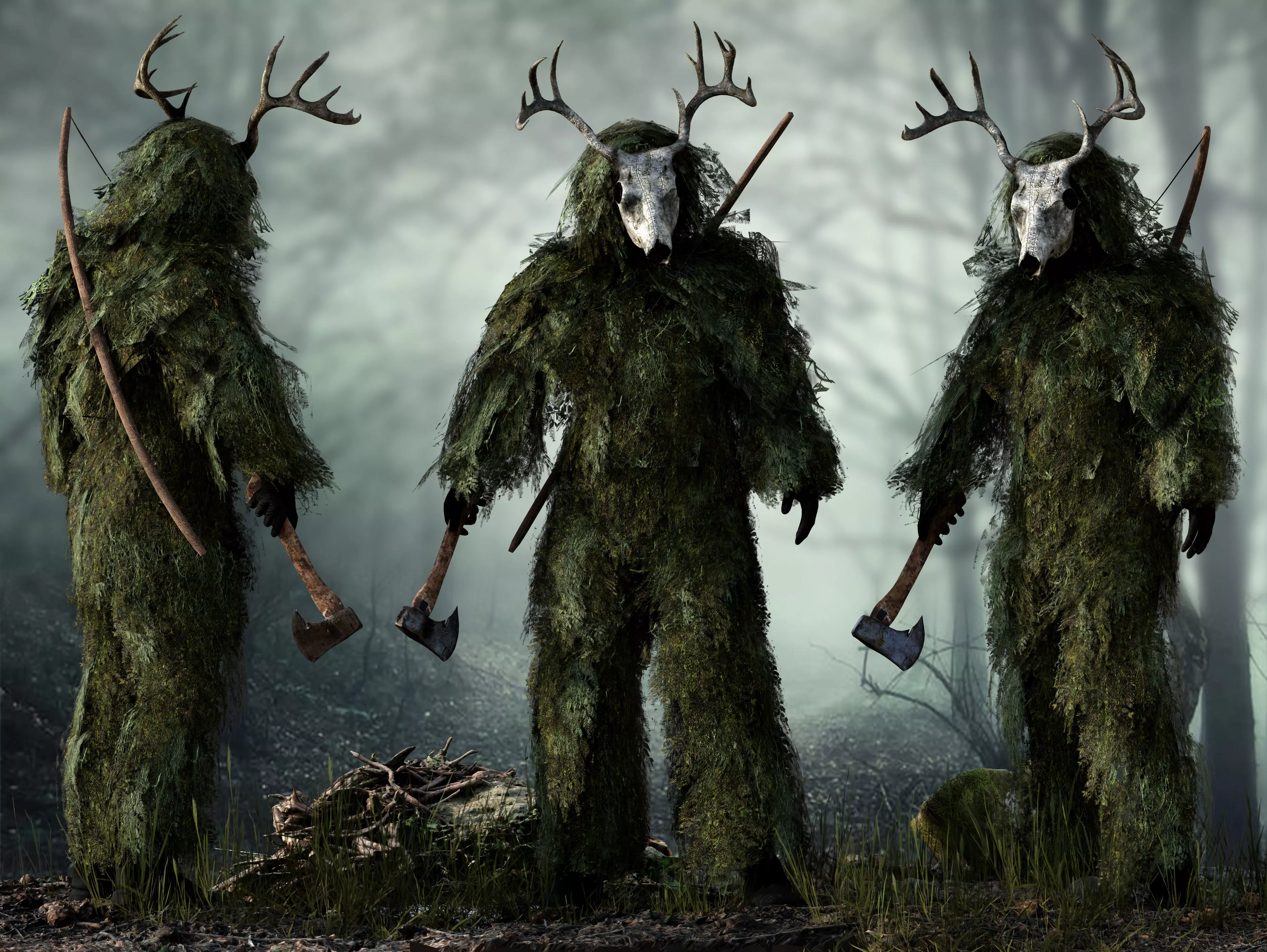 Forest Hunter Low-poly 3D model_0