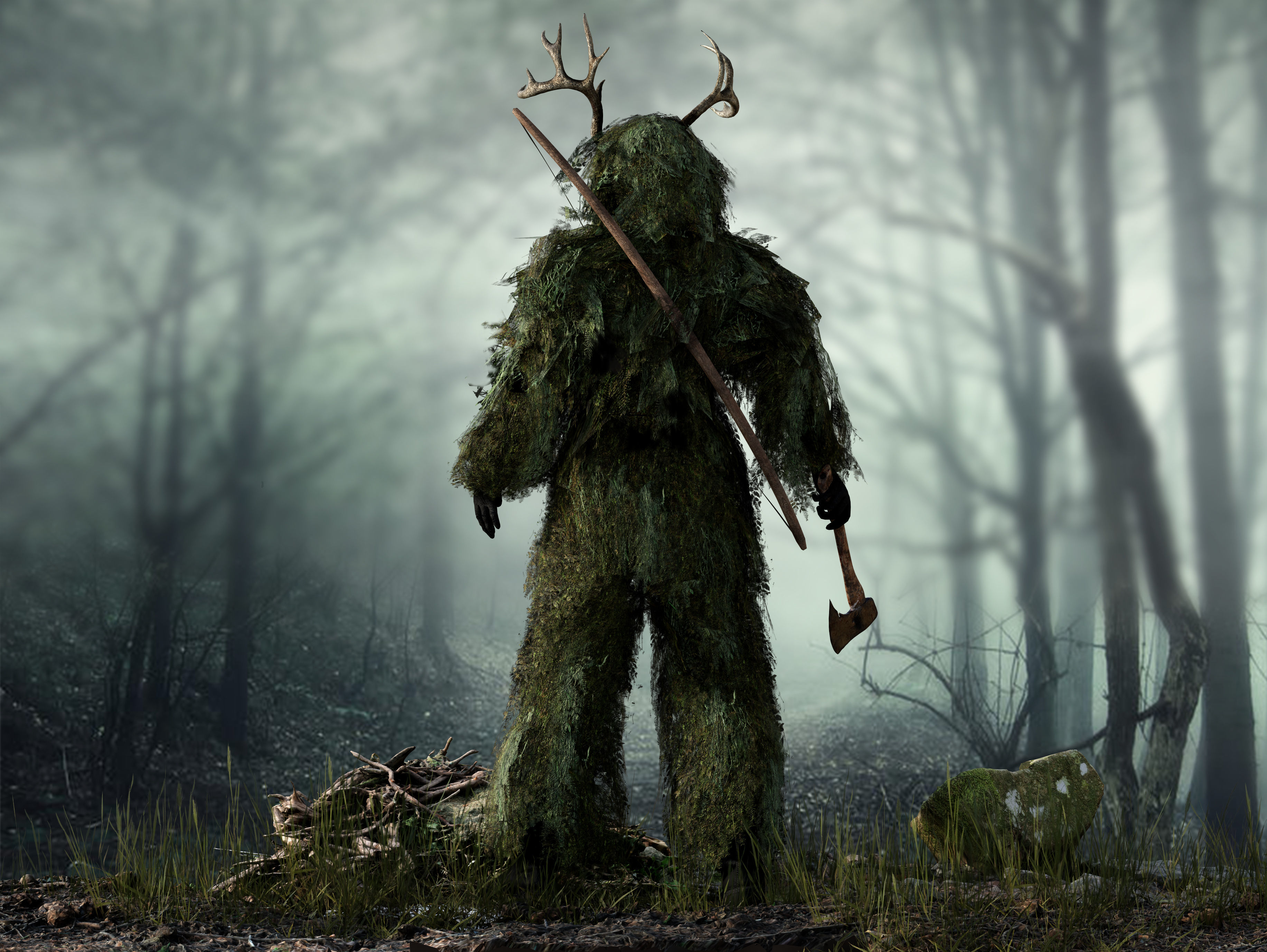 Forest Hunter Low-poly 3D model_7