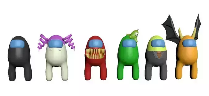 Among Us Characters Low-poly 3D model