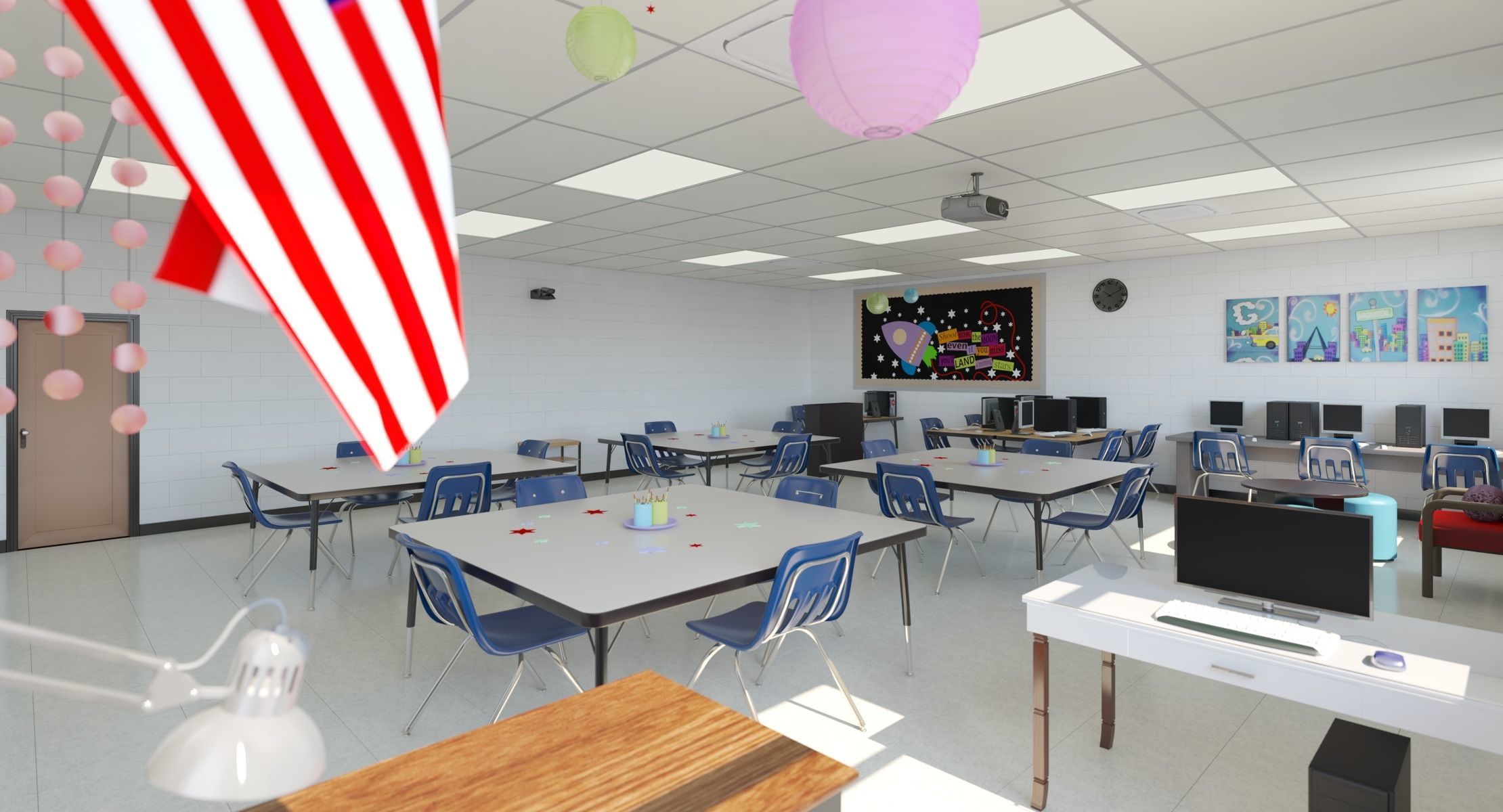 Photorealistic Detail Kindergarten Classroom 3D model_6