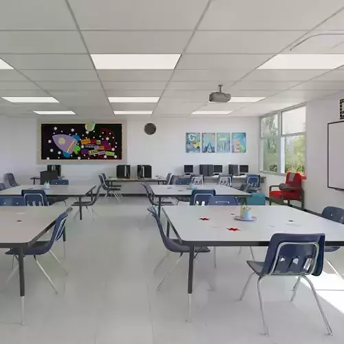 Photorealistic Detail Kindergarten Classroom