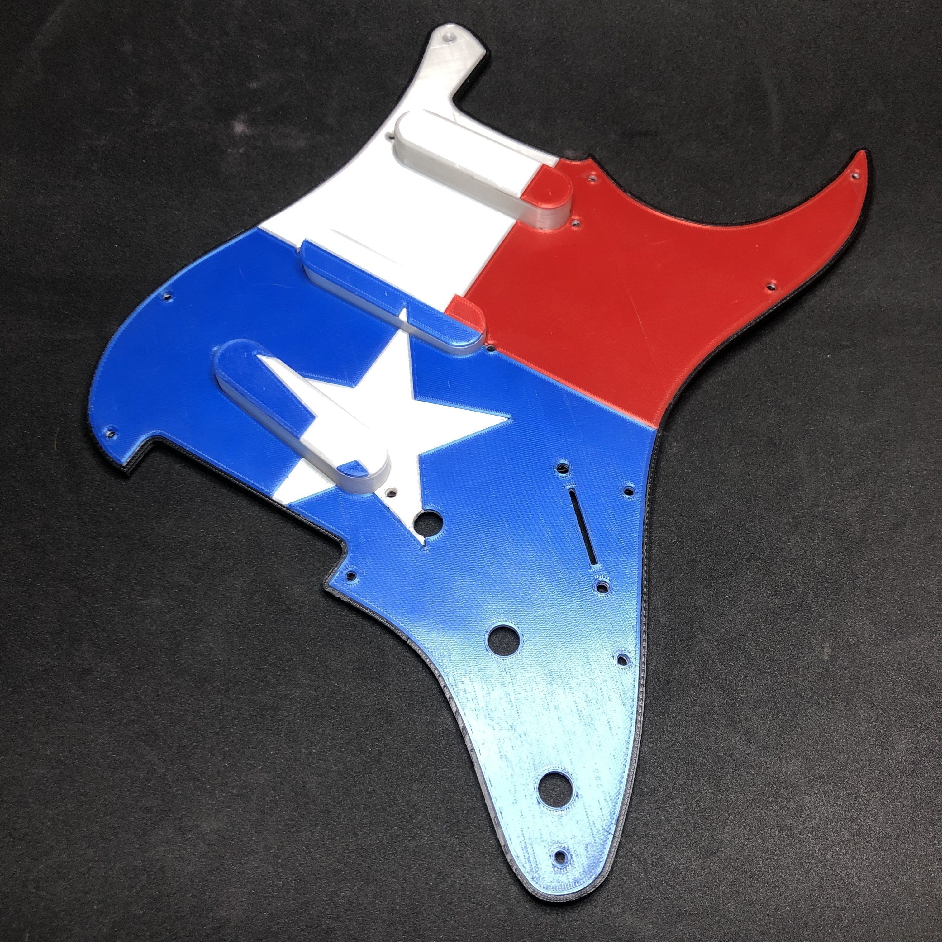 Texas State Flag Scratchplate for Fender Stratocaster 3D print model_5
