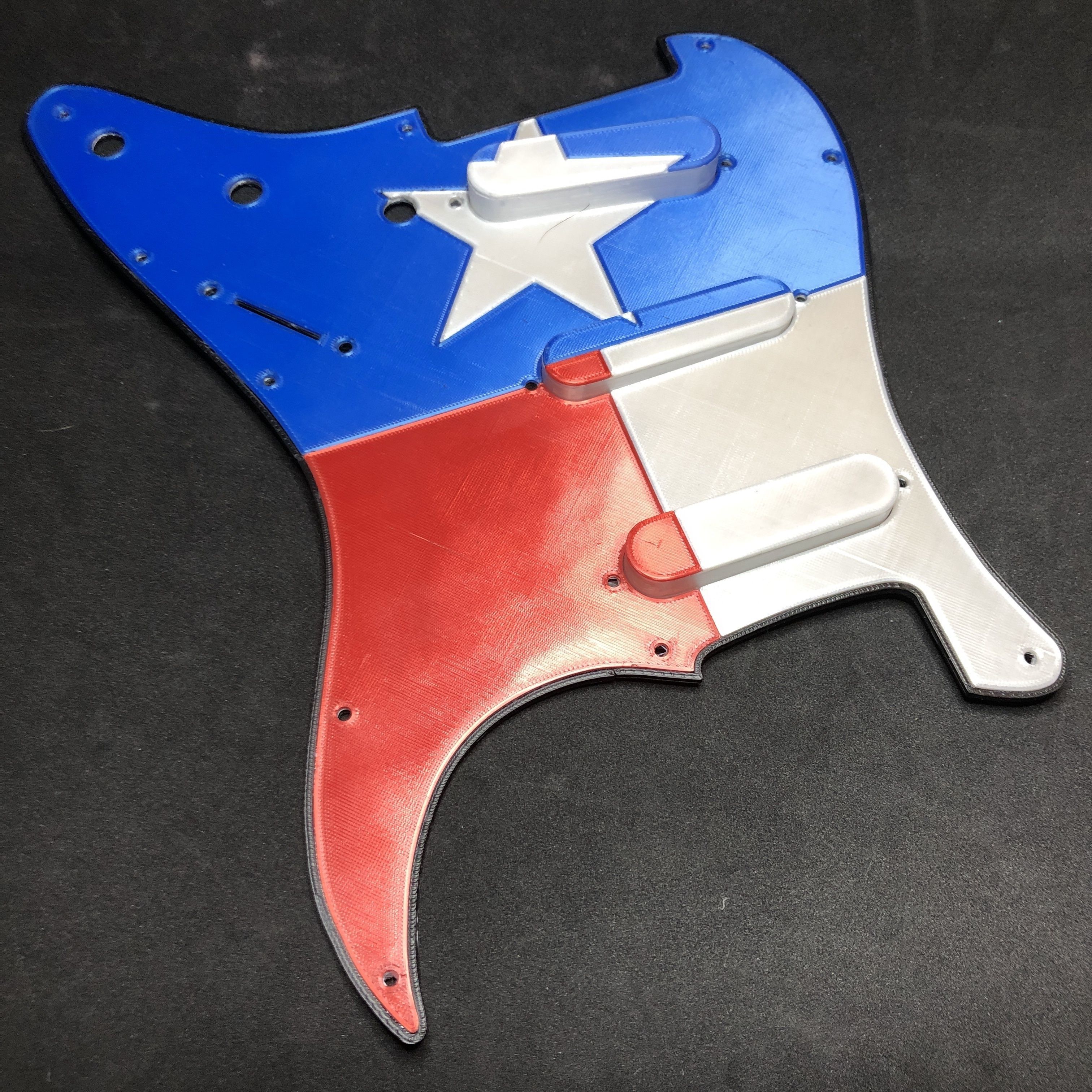 Texas State Flag Scratchplate for Fender Stratocaster 3D print model_4