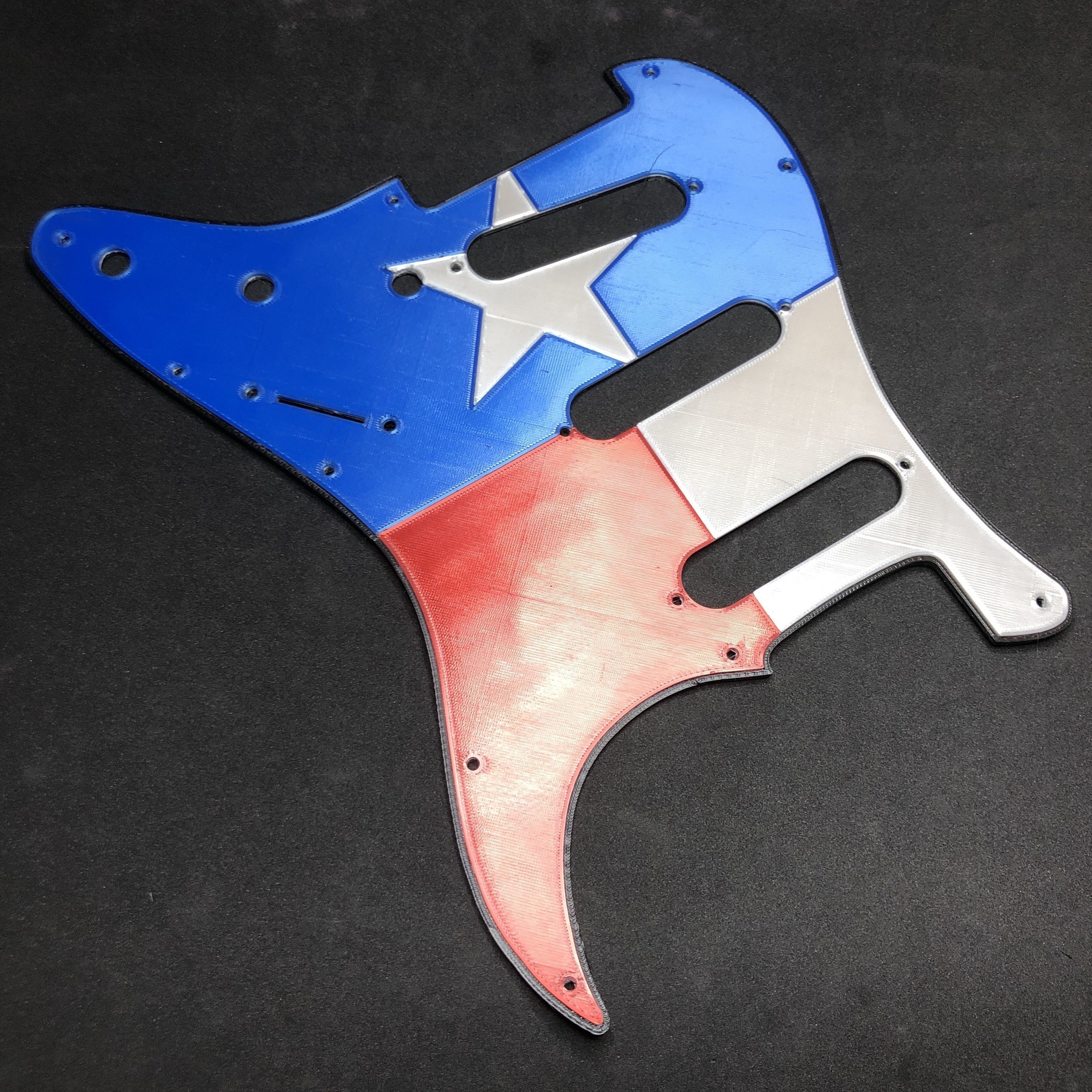 Texas State Flag Scratchplate for Fender Stratocaster 3D print model_2