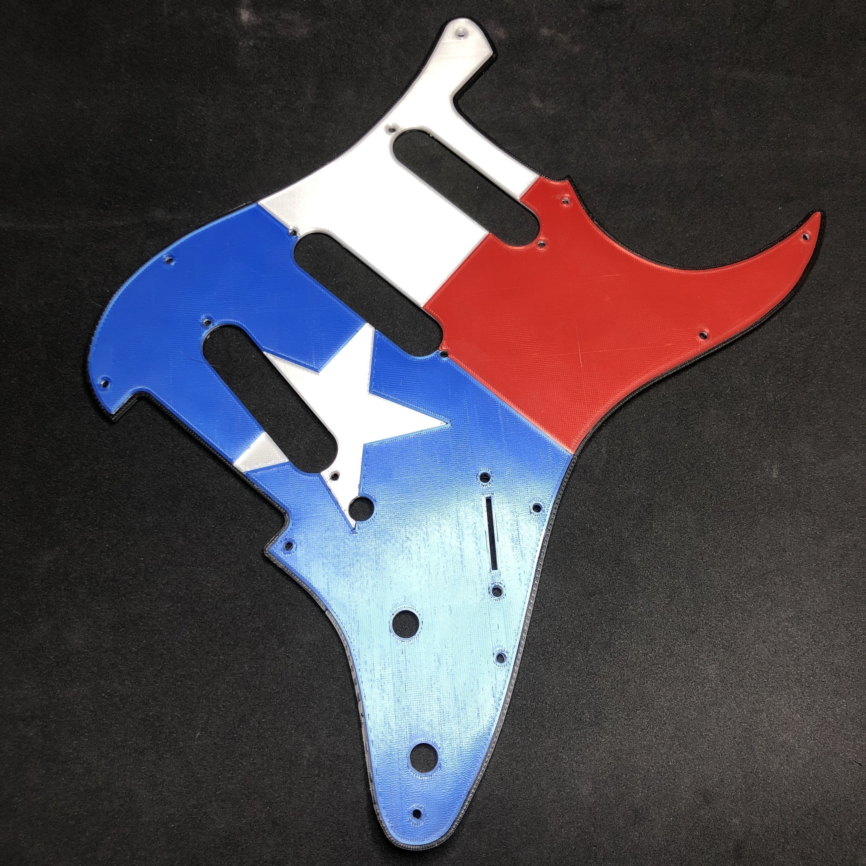 Texas State Flag Scratchplate for Fender Stratocaster 3D print model_1