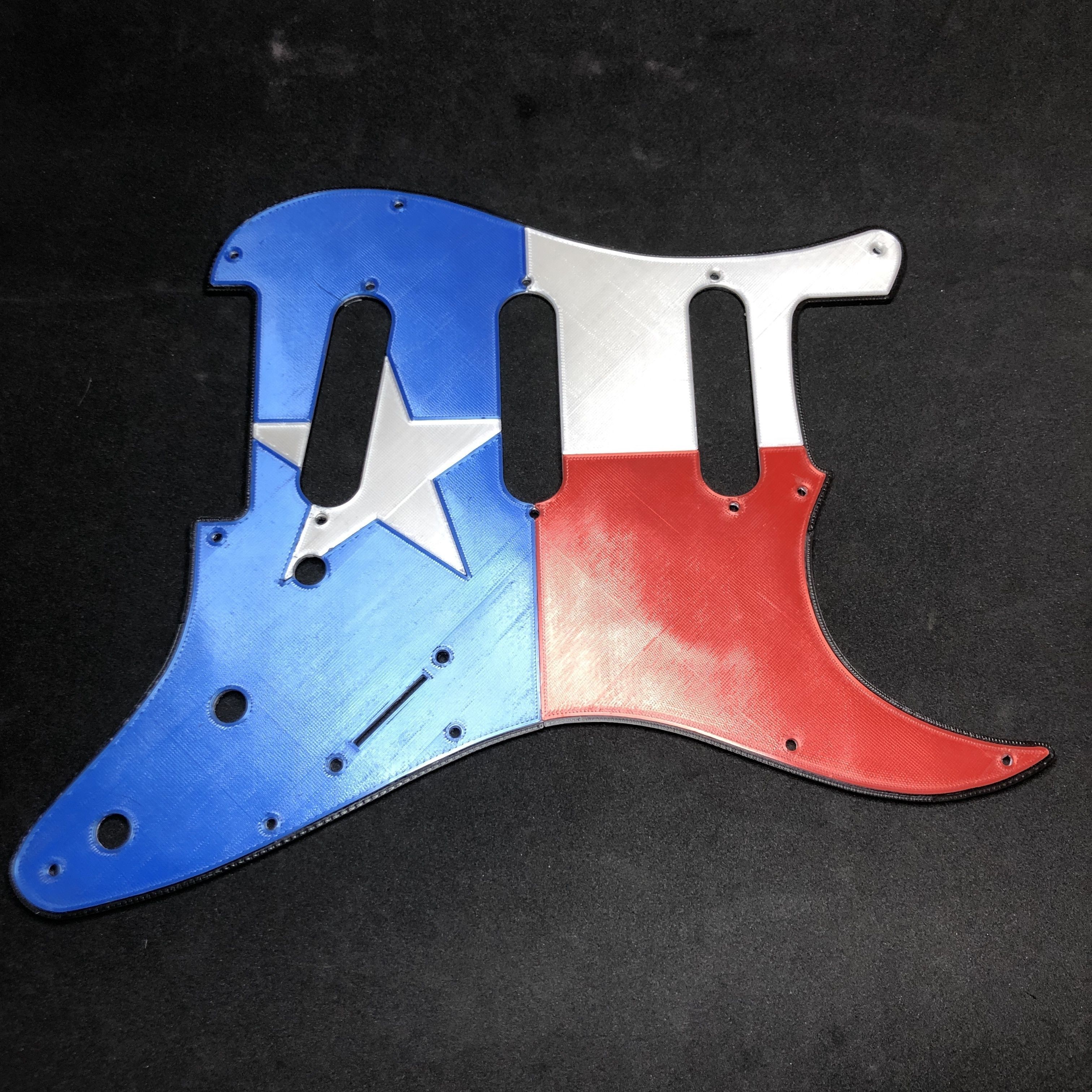 Texas State Flag Scratchplate for Fender Stratocaster 3D print model_3