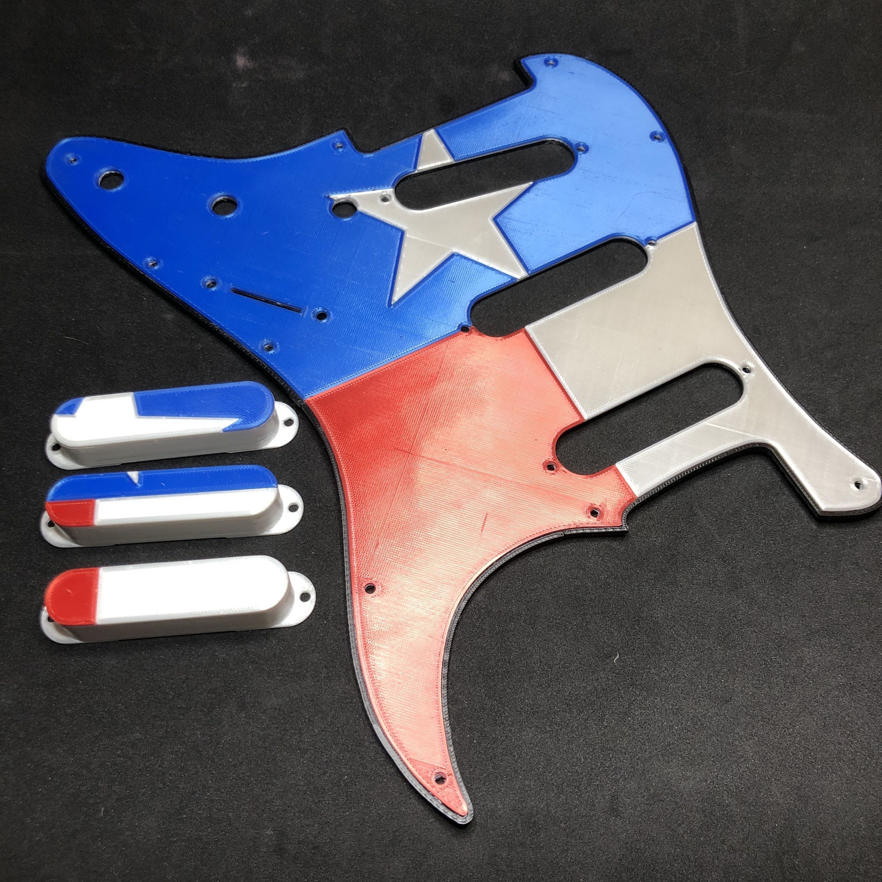 Texas State Flag Scratchplate for Fender Stratocaster 3D print model_7