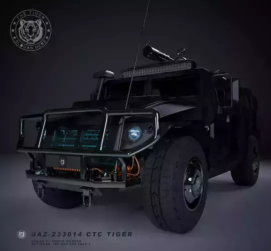 GAS-233014 CTC Tiger army truck 3d model