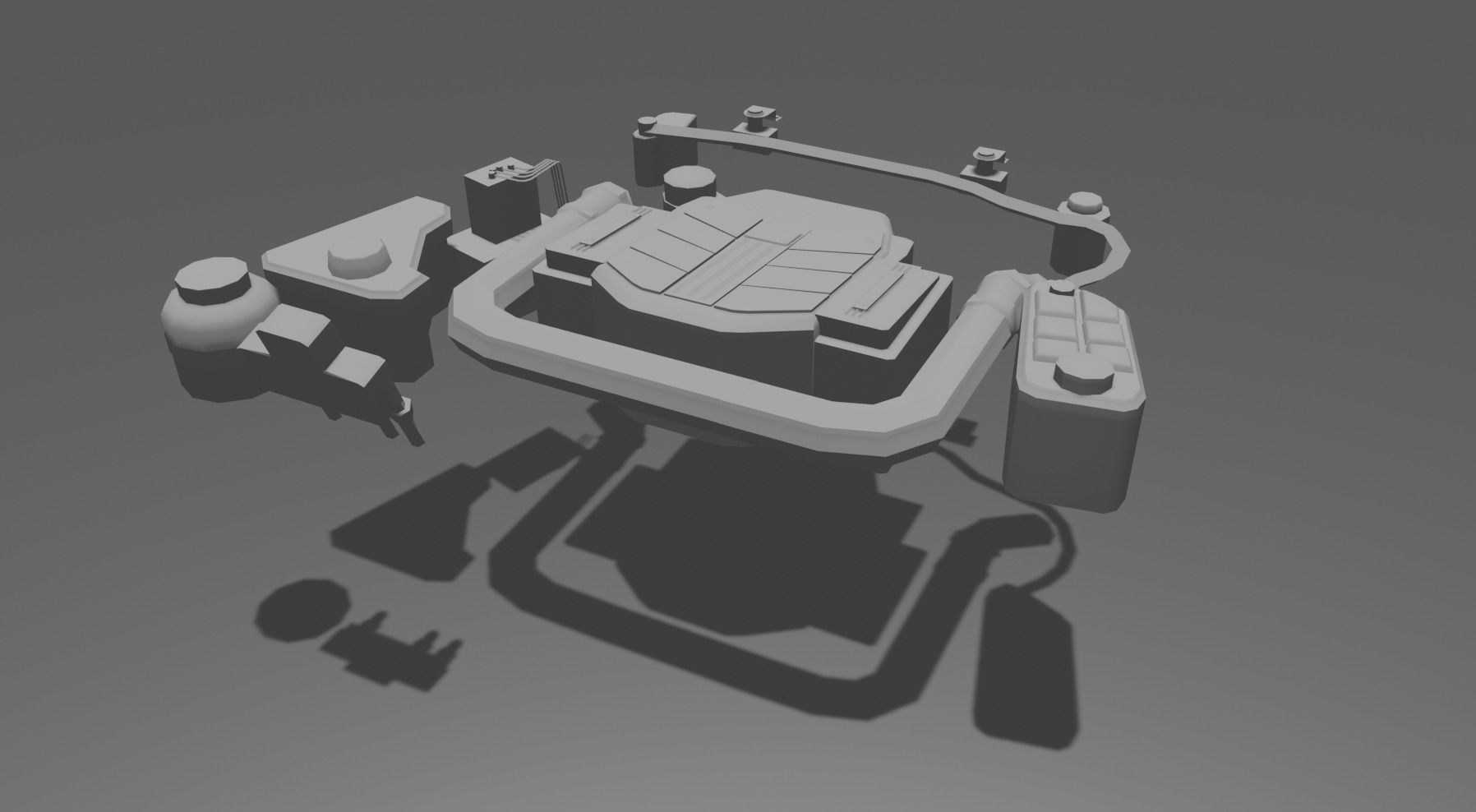Engine toilet seat Low-poly 3D model_5