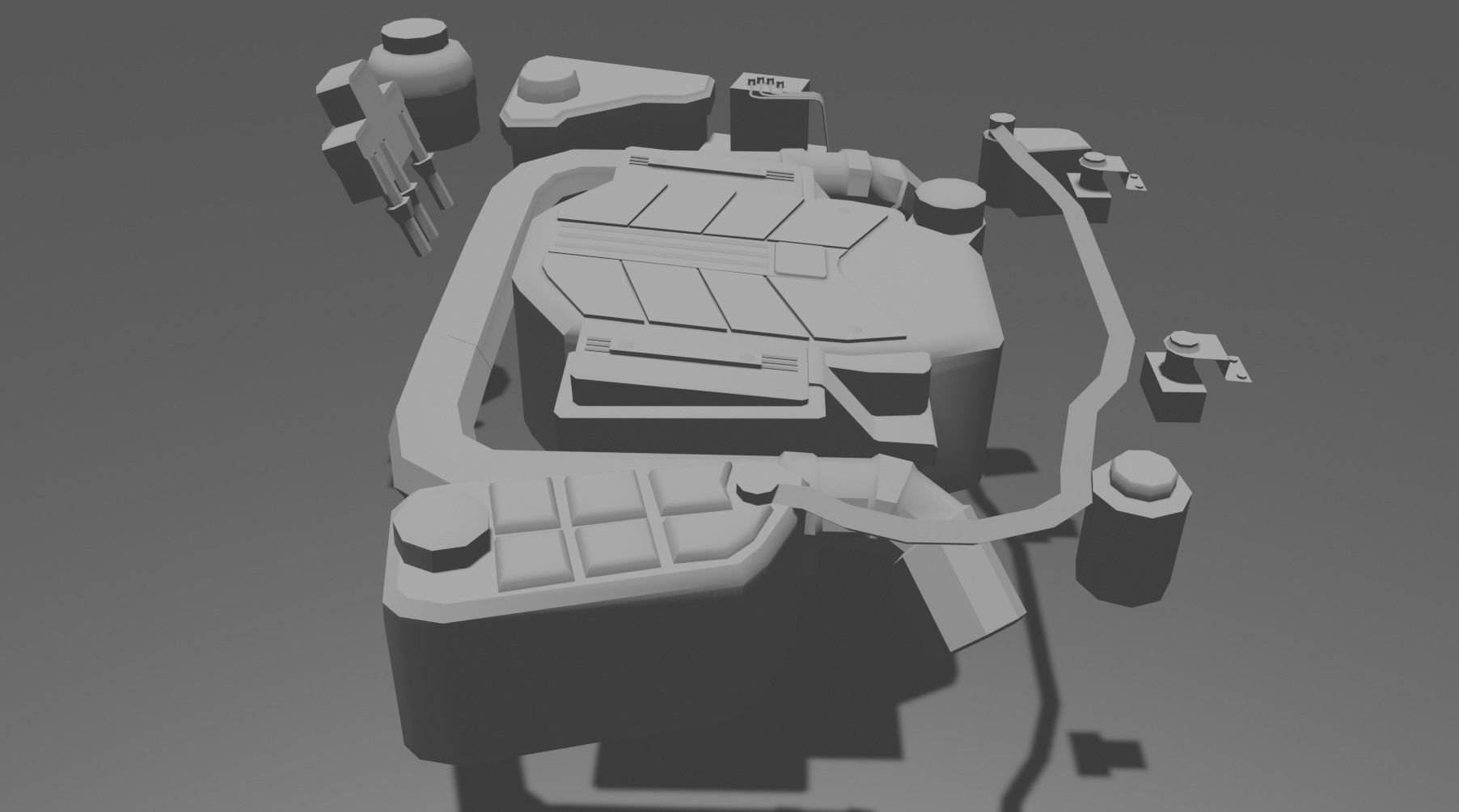 Engine toilet seat Low-poly 3D model_3