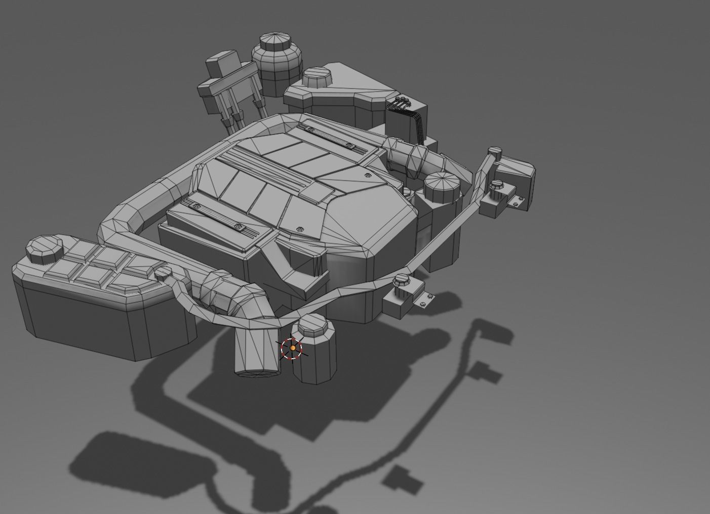 Engine toilet seat Low-poly 3D model_6