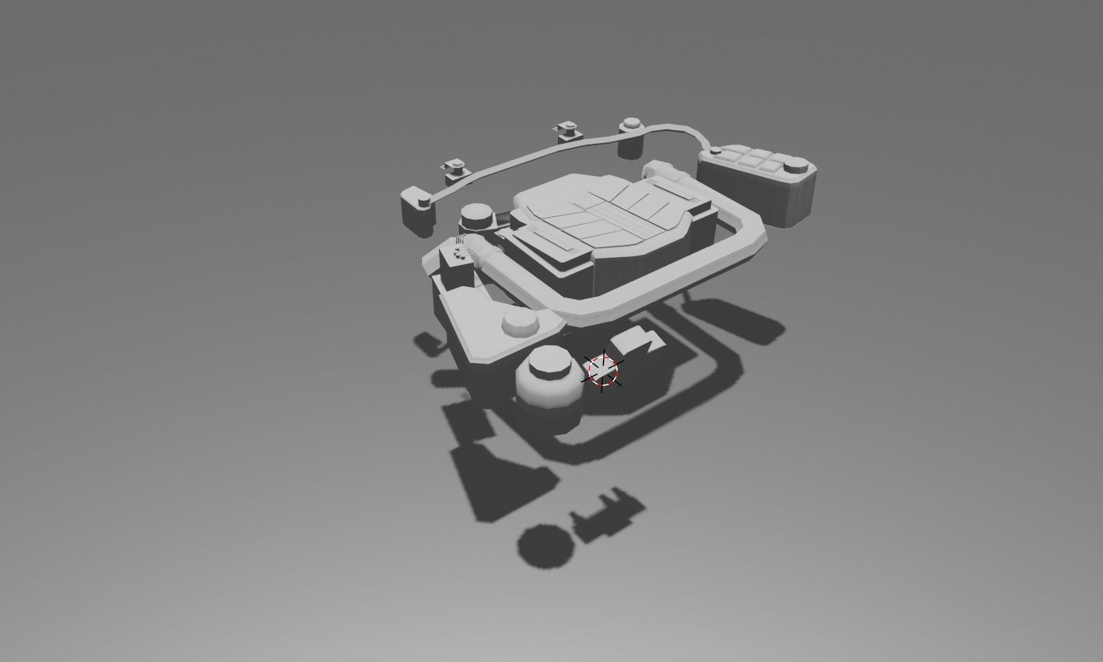 Engine toilet seat Low-poly 3D model_4