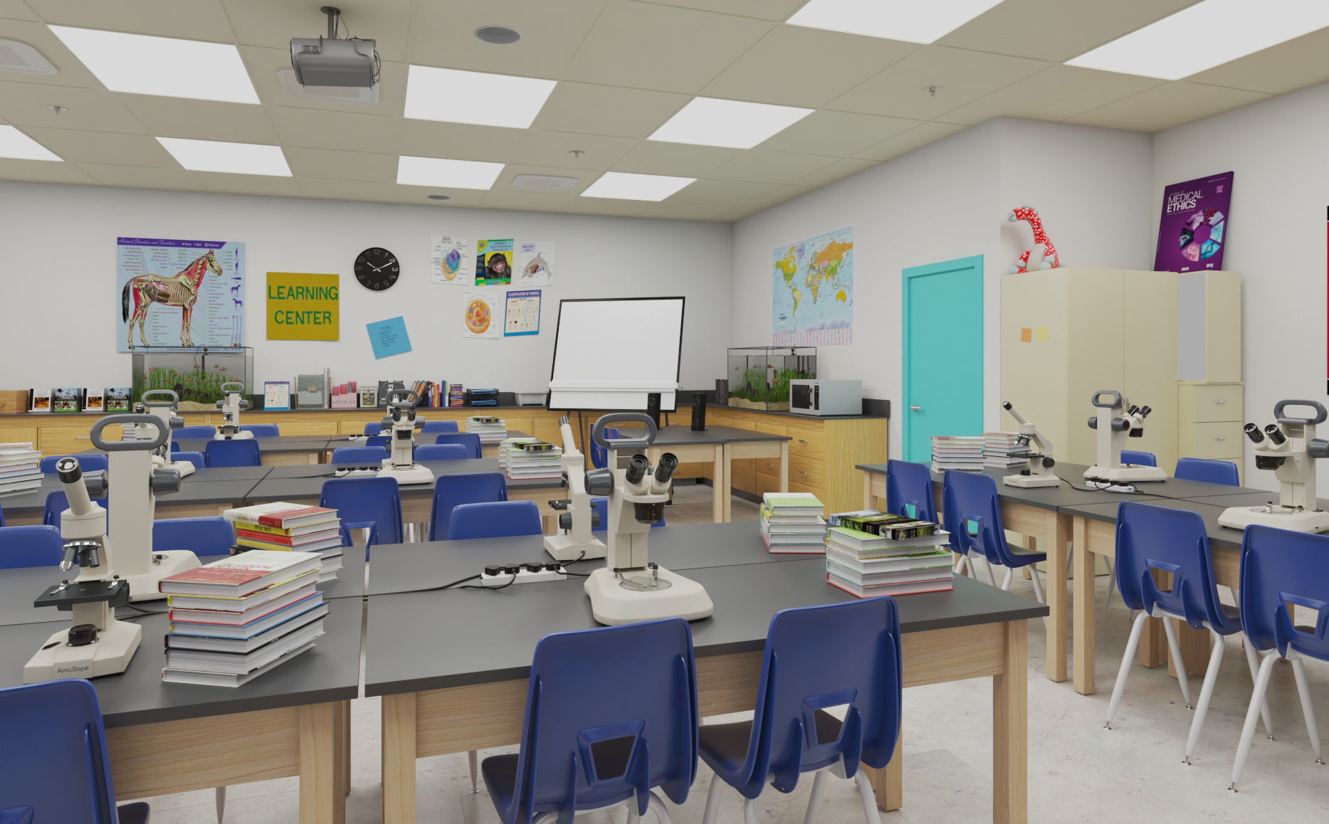 Detail School Science Laboratory Interior Architecture 3D model_1