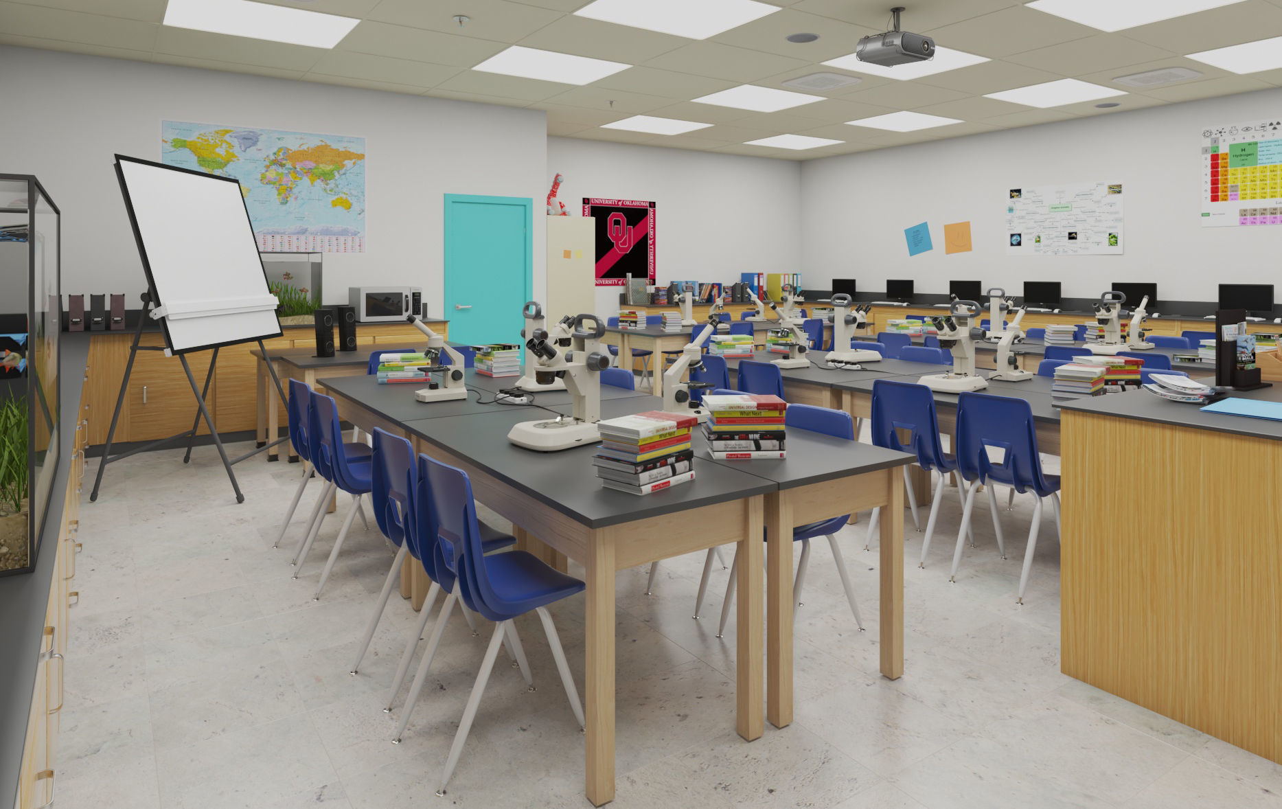 Detail School Science Laboratory Interior Architecture 3D model_2