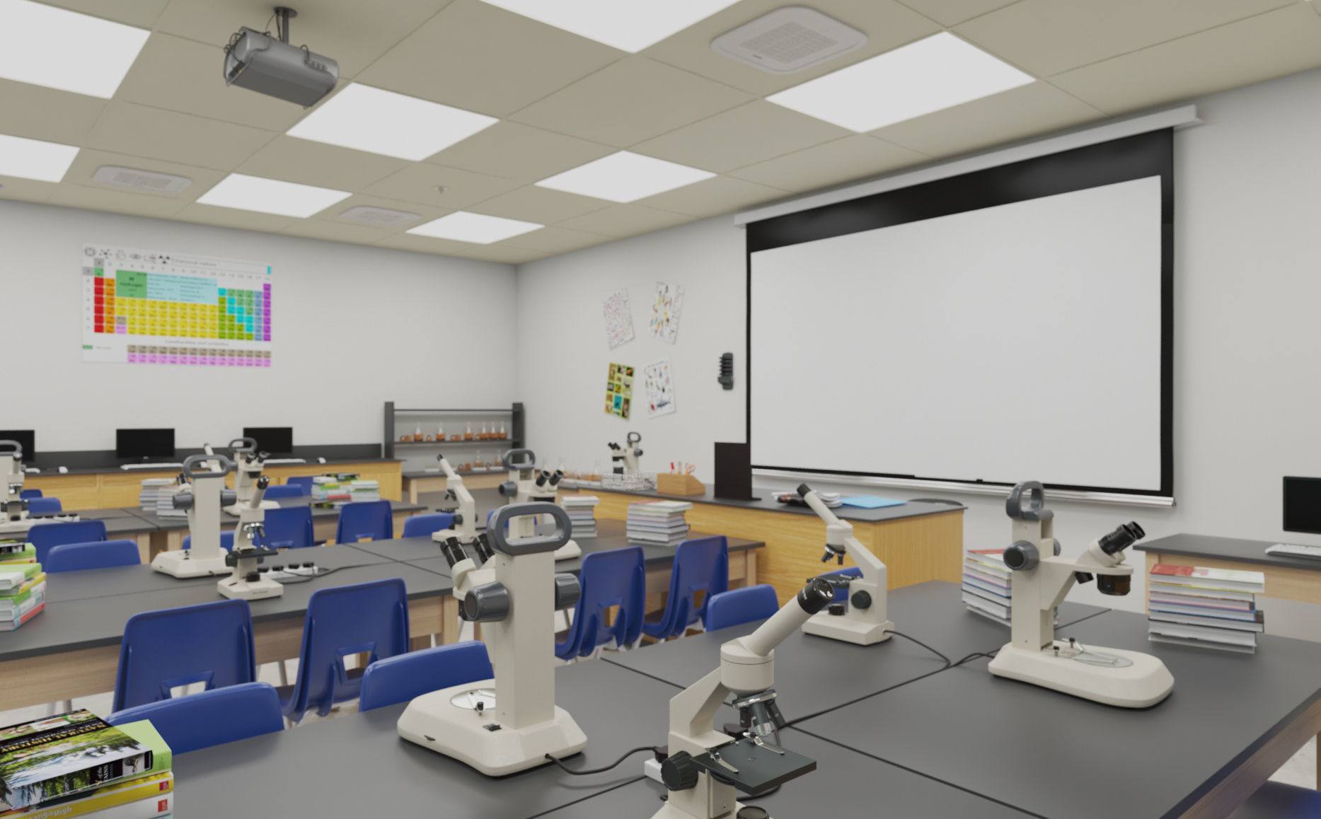 Detail School Science Laboratory Interior Architecture 3D model_5
