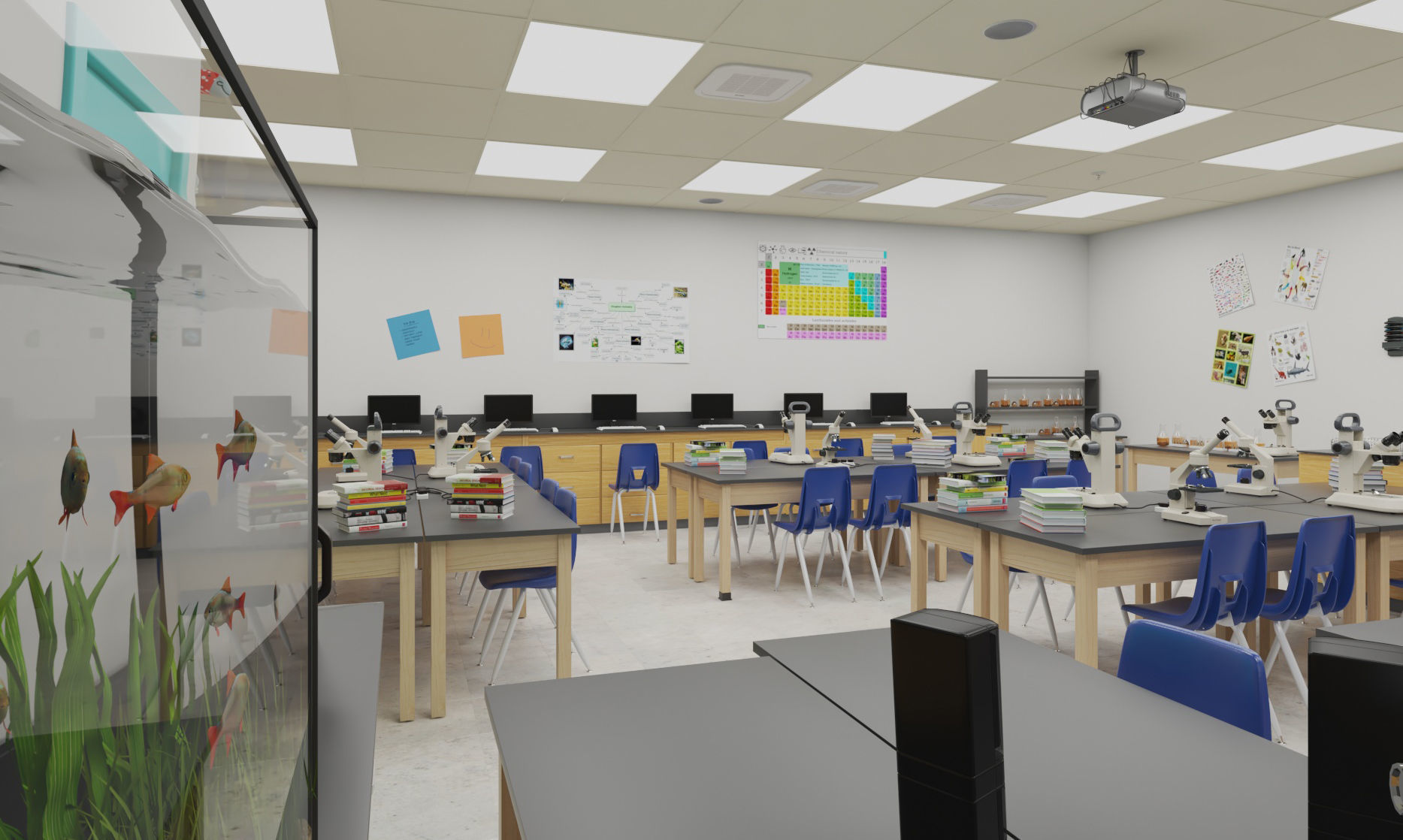 Detail School Science Laboratory Interior Architecture 3D model_6