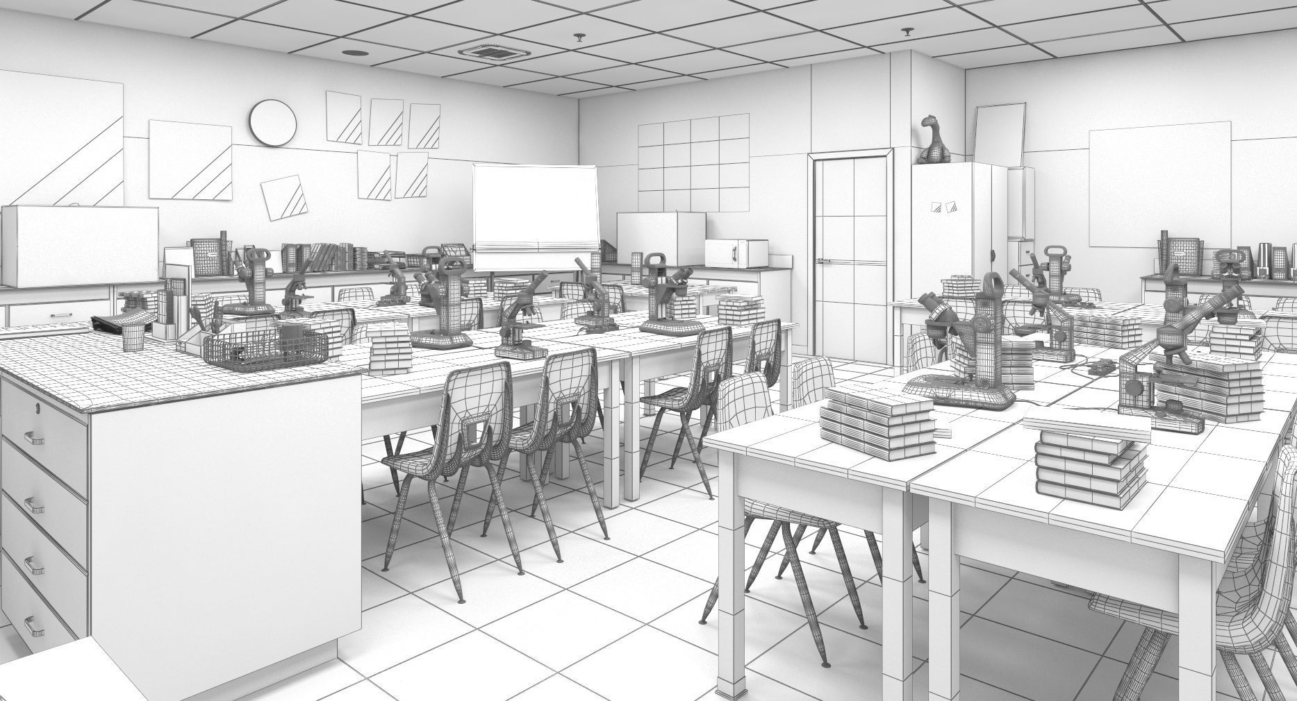 Detail School Science Laboratory Interior Architecture 3D model_12