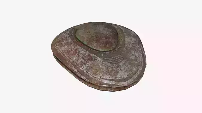 Alien Spaceship UFO C11 Abandoned - Sci Fi Spacecraft Design Low-poly 3D model