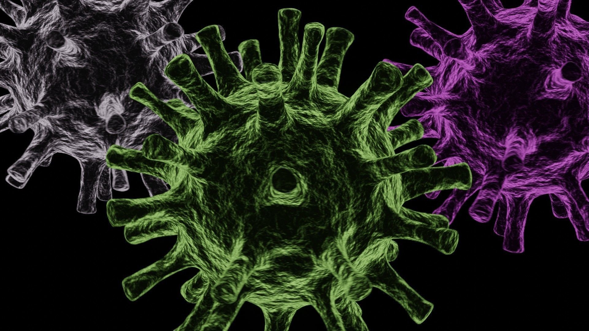 Virus with easy customizable colors materials 3D model_2