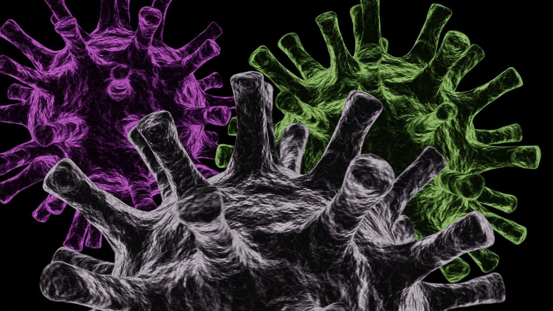 Virus with easy customizable colors materials 3D model_3