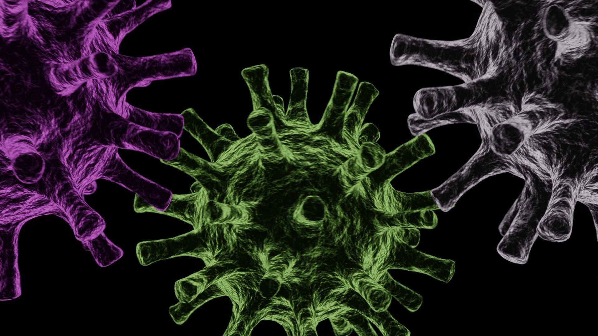Virus with easy customizable colors materials 3D model_4