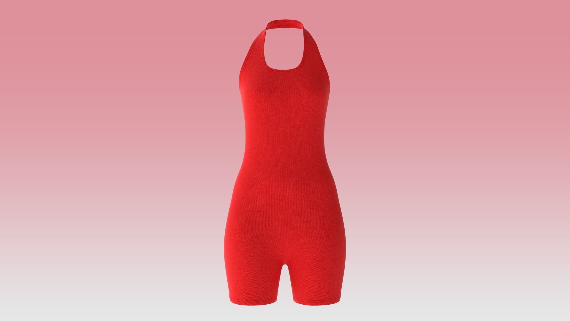 Double Strap One Piece Cheeky Swimsuit 3D model | CGTrader