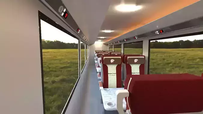 Train interior of with seats