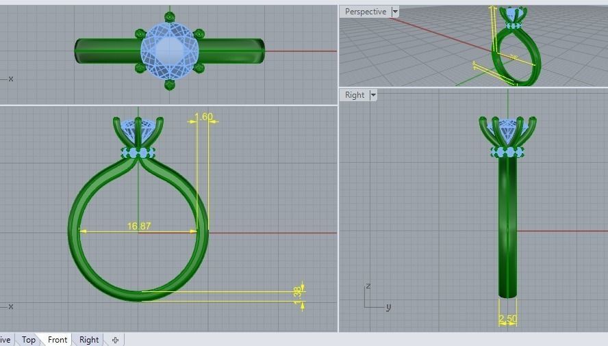Solitaire Ring 3d print model 3D print model_6