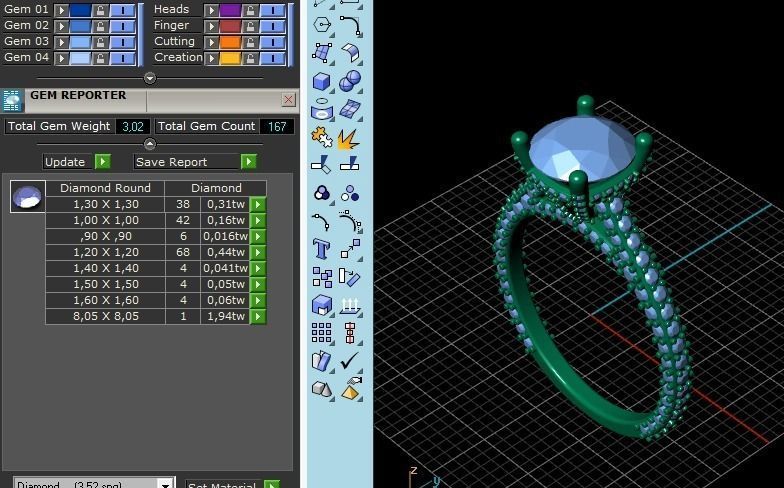 Ring 3d print model solitaire diamond engagement 3D print model_1