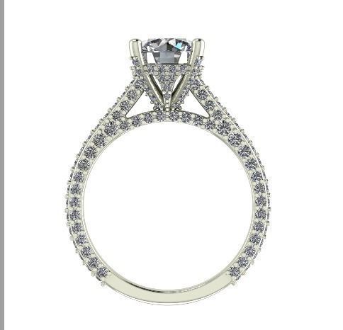 Ring 3d print model solitaire diamond engagement 3D print model_6