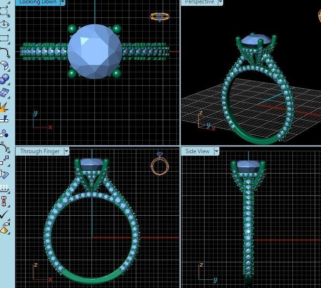 Ring 3d print model solitaire diamond engagement 3D print model_3