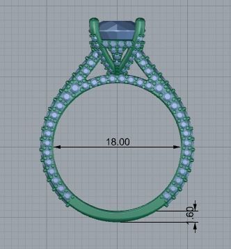 Ring 3d print model solitaire diamond engagement 3D print model_7
