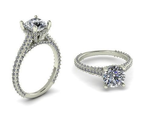 Ring 3d print model solitaire diamond engagement 3D print model_2