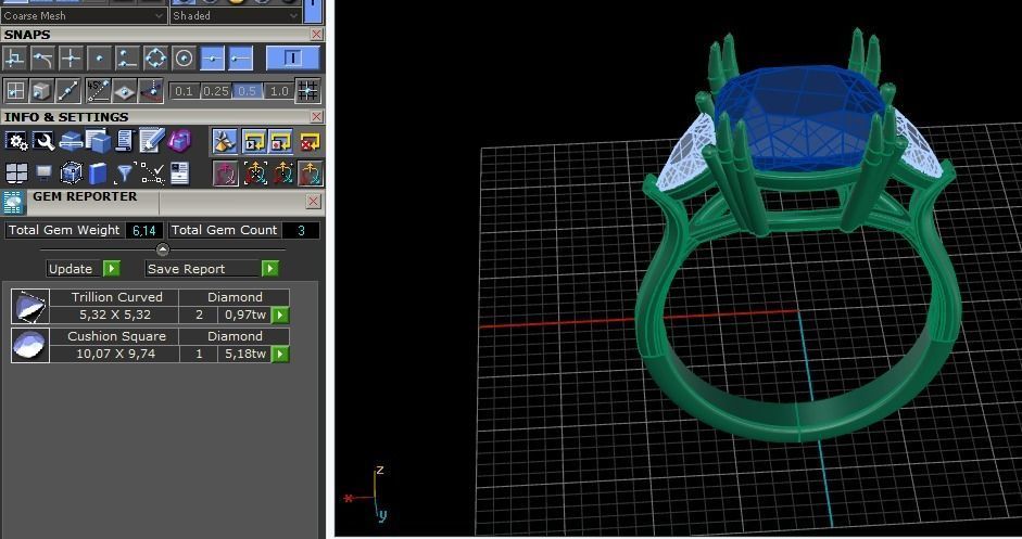 Emerald Ring 3d print model 3D print model_1