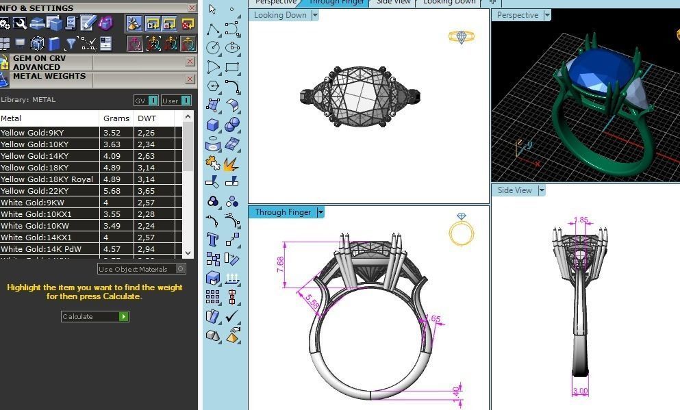 Emerald Ring 3d print model 3D print model_8