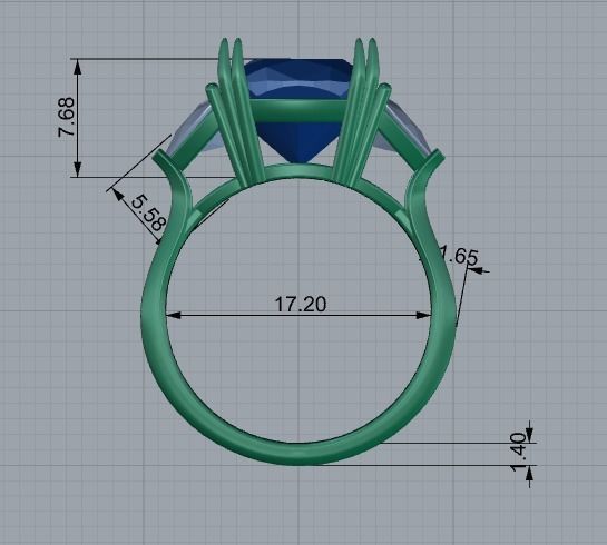 Emerald Ring 3d print model 3D print model_6