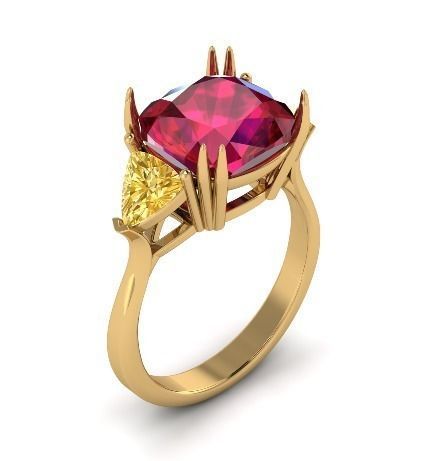 Emerald Ring 3d print model 3D print model_3