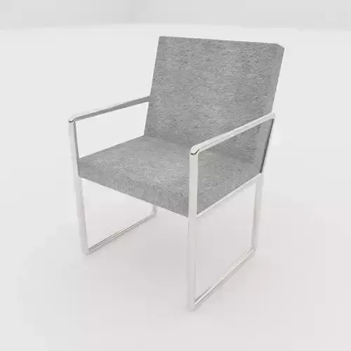 Chair with fabric and metal frame