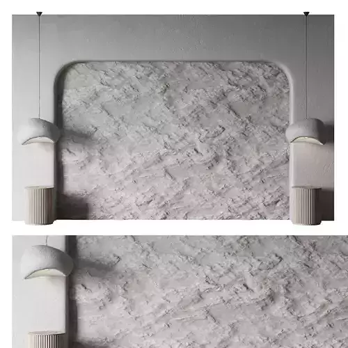 Headboard 5 stone wall with lamp