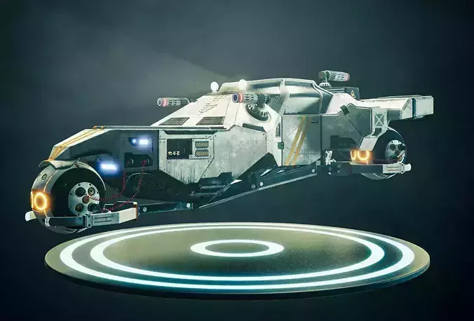 Sci-fi ship 3D model