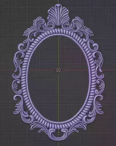 elegant oval shape of the mirror frame