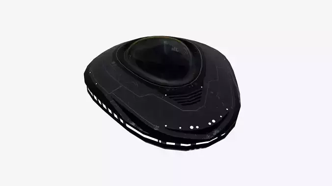 Alien Spaceship UFO C10 Full Black - Sci Fi Spacecraft Design Low-poly 3D model