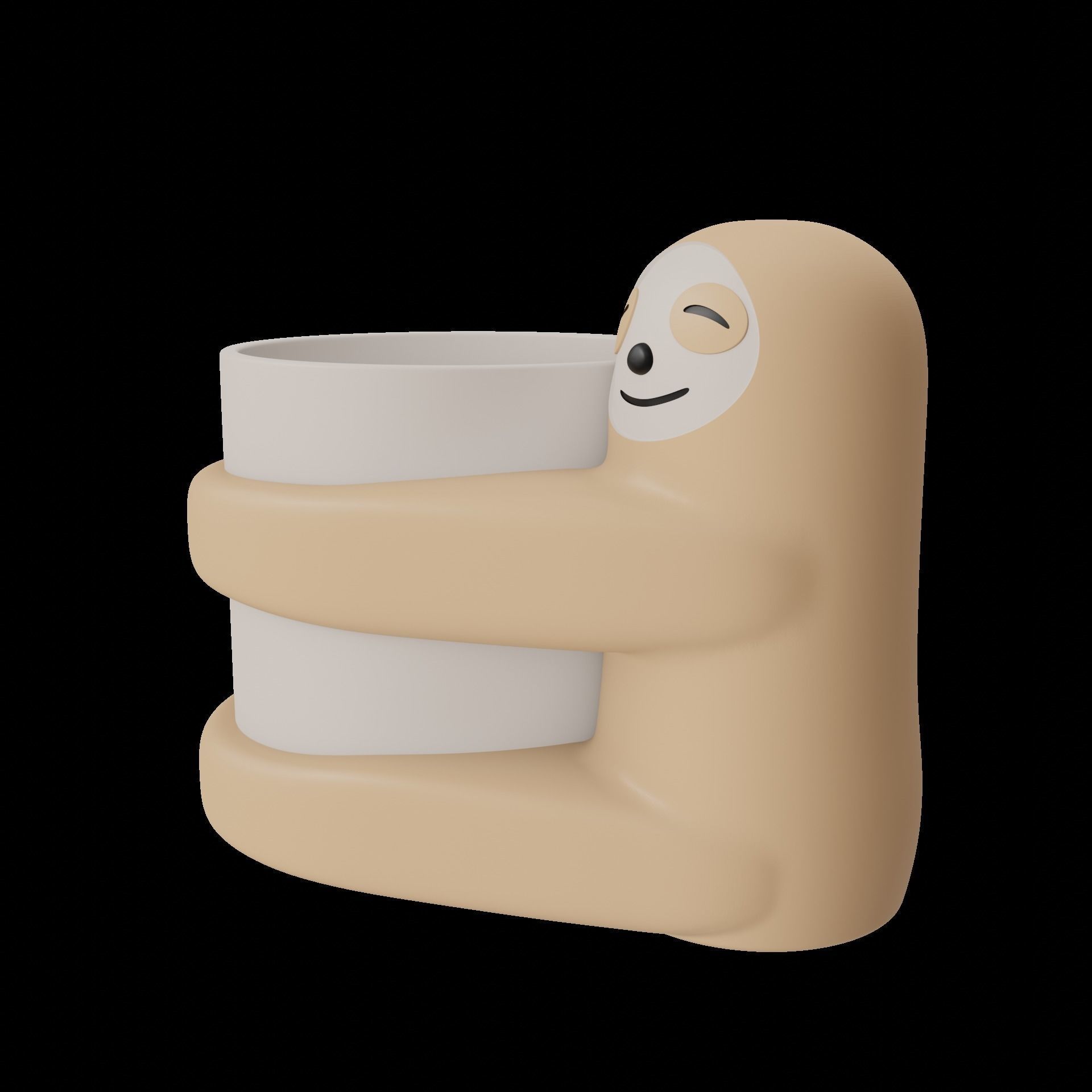 Sloth Planter Pot Organiser 3D print model_3