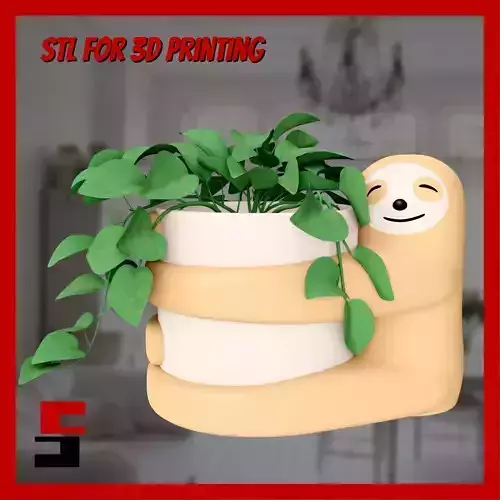 Sloth Planter Pot Organiser 3D print model