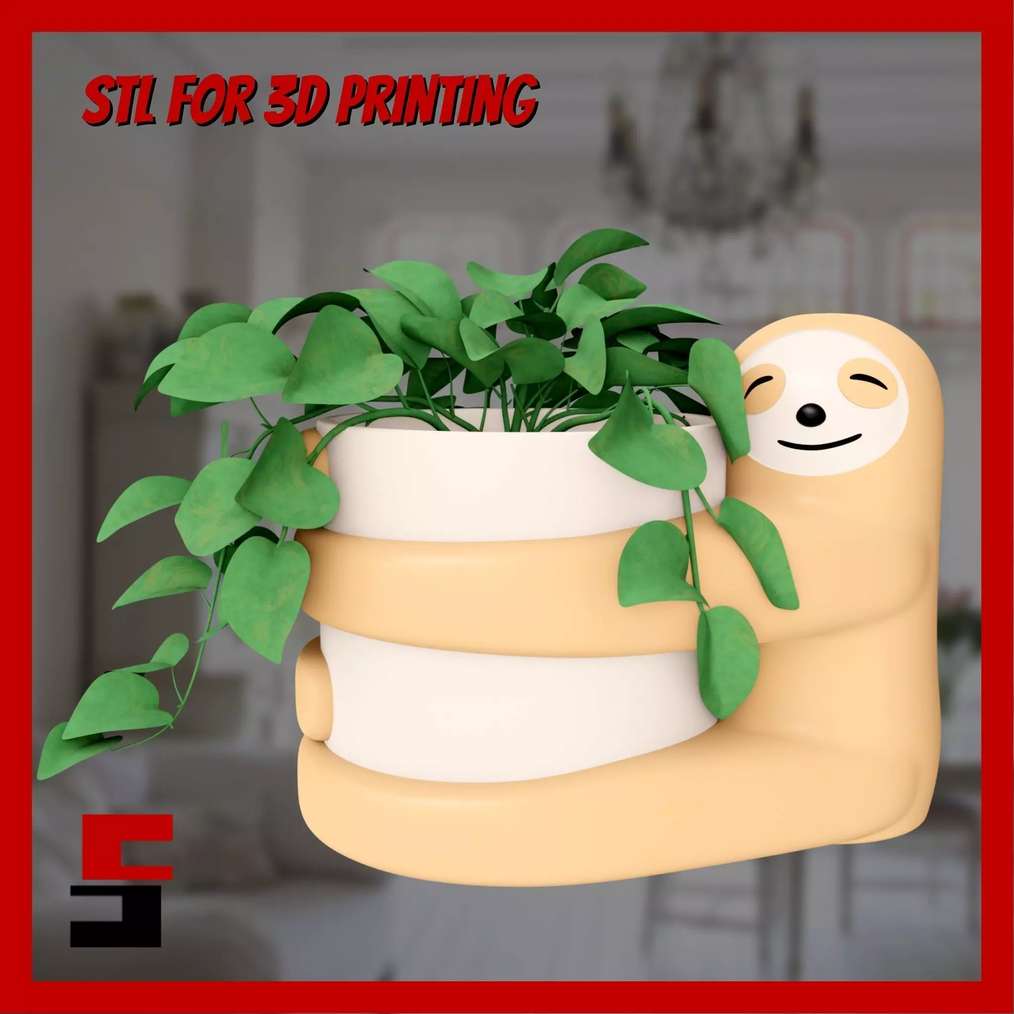 Sloth Planter Pot Organiser 3D print model_0